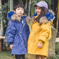 Custom White Duck Down Outdoor Parka Winter Jacket Children′s Coats Kids Clothing with Fur